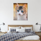 Blau - Mit Augen Katze Leinwanddruck (Insitu (Schlafzimmer))