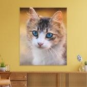 Blau - Mit Augen Katze Leinwanddruck (Insitu (Wohnzimmer))