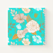 Blau mit Beige Schatten der Blume Notizblock (Rückseite)