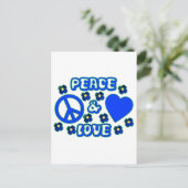 Blau mit Blume Ruhe und Liebe Design Postkarte (Stehend Vorderseite)