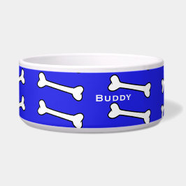 Blau mit Cartoon Knochen Custom Pet Bowl Napf