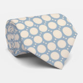 Blau mit Cremepunkten Krawatte (Gerollt)
