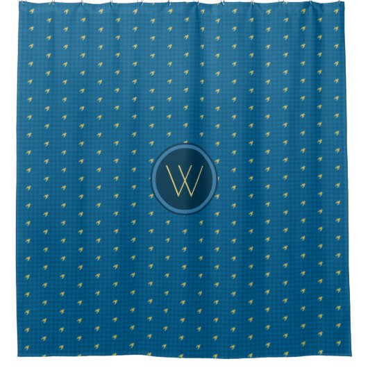 Blau mit dem Duschvorhang des Hahnentrittmusters m (Vorderseite)