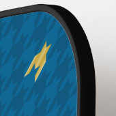 Blau mit dem Gold Accent Hahnentrittmuster Pickleball Schläger (Linke Seite)