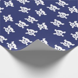 Blau mit dem weißen Totenkopf mit gekreuzter Geschenkpapier
