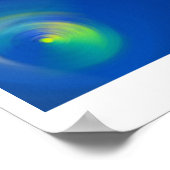 Blau mit einem hellgelben abstrakten Pinselstrich  Poster (Ecke)