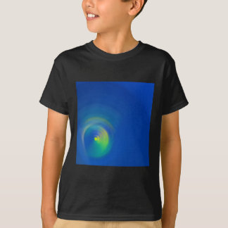 Blau mit einem hellgelben abstrakten Pinselstrich  T-Shirt
