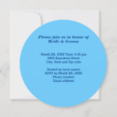 Blau mit Frame Couple Diamonds Probe Abendessen Einladung (Rückseite)