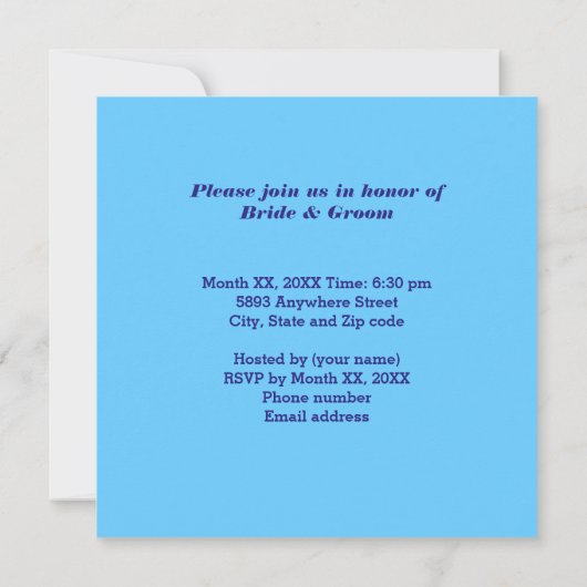 Blau mit Frame Diamonds Probe Dinner einladen Einladung (Rückseite)