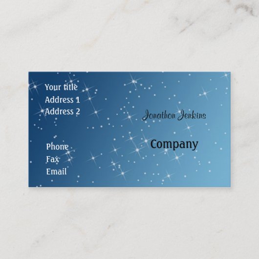 Blau mit Glitzern Visitenkarte (Vorderseite)