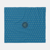 Blau mit Gold Accent Hahnentrittmuster Fleece Blan (Vorderseite (Horizontal))