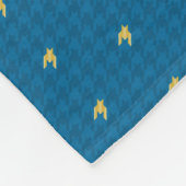 Blau mit Gold Accent Hahnentrittmuster Fleece Blan (Ecke)