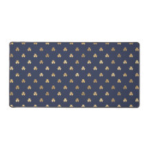 BLAU MIT GOLD IRISCHE KELTISCHE KLEEBLÄTTER