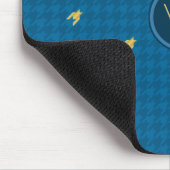 Blau mit goldakzent Hahnentrittmuster Mousepad (Ecke)