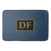 Blau mit Golden Initials Bath Mat Badematte (Vorderseite)