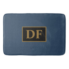 Blau mit Golden Initials Bath Mat Badematte