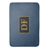 Blau mit Golden Initials Bath Mat Badematte (Vorderseite Vertikal)