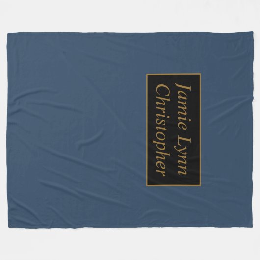 Blau mit goldenen Paaren heißt Fleece Blanket (Vorderseite (Horizontal))