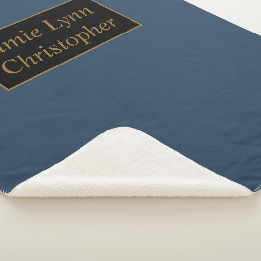 Blau mit Goldpaaren Sherpadecke (3/4)