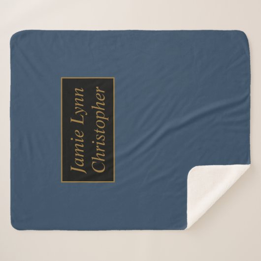 Blau mit Goldpaaren Sherpadecke (Vorderseite (Horizontal))