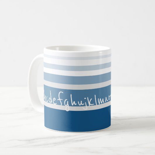 Blau mit grauem Streifen Kaffeetasse (Vorderseite Links)