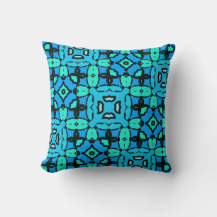 Blau mit grünen Pop Kissen