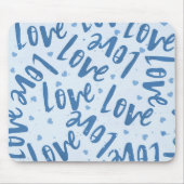 BLAU MIT HAND-DRAWN-RANDOM-LIEBE MOUSEPAD (Vorne)