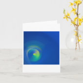 Blau mit hellgelben Abstrakten Pinselstrichen 2 Karte (Gelbe Blume)