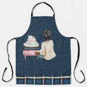 BLAU MIT HOLZ UND BÜCHER SCHÜRZE (Vorderseite)