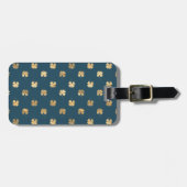 BLAU MIT HÜBSCHEN GOLD-KLEEBLÄTTERN GEPÄCKANHÄNGER (Vorderseite horizontal)