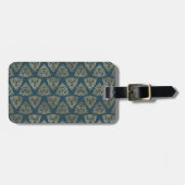 BLAU MIT HÜBSCHEN GOLDZELLTISCHEN KNOTEN GEPÄCKANHÄNGER (Vorderseite horizontal)