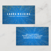 Blau mit leichtem Cast | Gold Speckled Business Ca Visitenkarte (Vorne/Hinten)