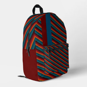 Blau mit Maroon Bedruckter Rucksack