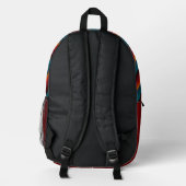 Blau mit Maroon Bedruckter Rucksack (Rückseite)