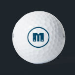 Blau Mit Monogramm Golfball<br><div class="desc">Ein benutzerdefiniertes Design, das mit Ihrem Initial personalisiert werden kann. Der einzigartige blaue Text ist Set in einem dekorativen Schriftart mit Schrauben. Wer gerne renoviert wird oder Gebäude mag, der bekommt einen Kick aus diesem Design. Die Farben der Typografie und des runden Randes (oval) können im Menü Bearbeiten geändert werden....</div>