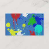 Blau mit Paint Splashes Business Card Visitenkarte (Rückseite)