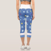 Blau mit passendem gelben Stern High Waisted Capri (Rückseite)