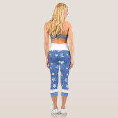 Blau mit passendem gelben Stern High Waisted Capri (Rückseite)