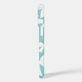 Blau mit Perlen und weißem Bogen Coquette Case-Mate iPhone Hülle (Rückseite / Links)