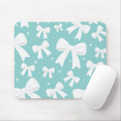 Blau mit Perlen und weißem Bogen Coquette Mousepad (Mit Mouse)