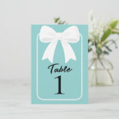 Blau mit Perlen Weißbuchten Coquette Tischnummer (Stehend Vorderseite)