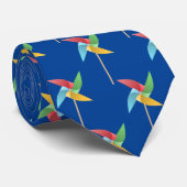 Blau mit Pinwheel Muster Krawatte (Gerollt)
