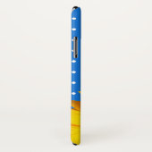 Blau mit Polka Dots und Sunflower iPhone X Case (Hinten/Rechts)