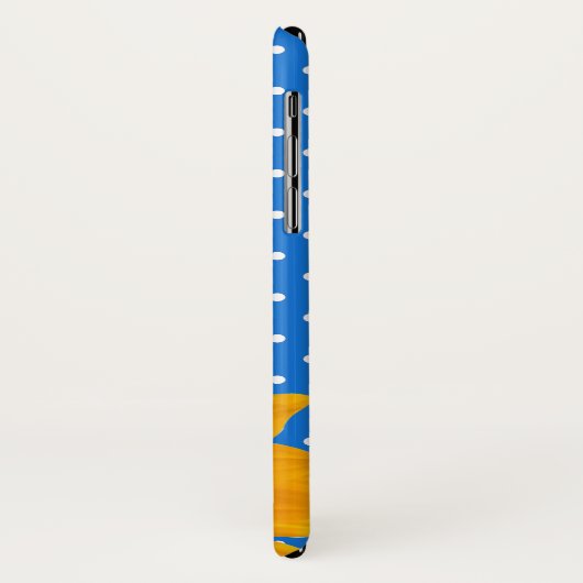 Blau mit Polka Dots und Sunflower iPhone X Case (Hinten/Links)