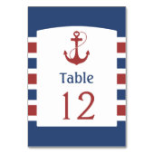 Blau mit Roter Anker-Tischnummer Tischnummer (Vorderseite)