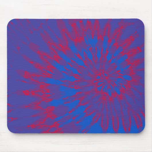 Blau mit Roter Spirale Gefärbte Krawatte Mousepad (Vorne)