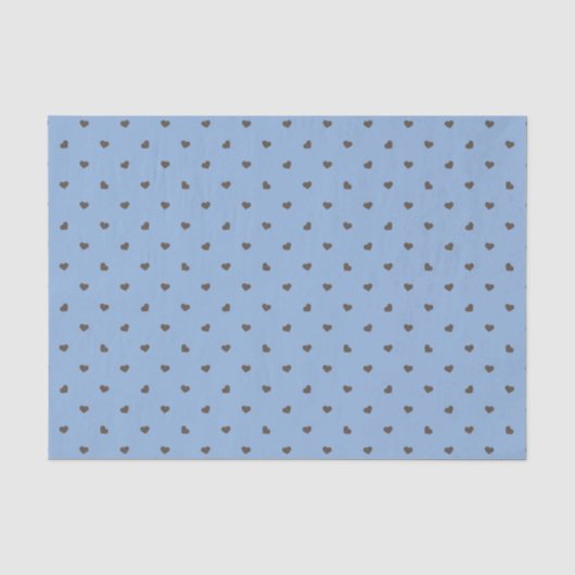 BLAU MIT SCHOKOLADE BROWN HERZEN SEIDENPAPIER (Vorderseite)