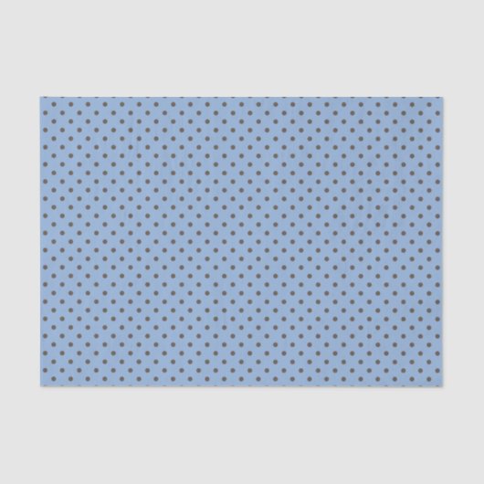 BLAU MIT SCHOKOLADENBROWN POLKA-DOTEN SEIDENPAPIER (Vorderseite)