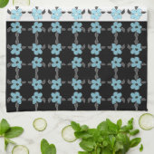 Blau mit Schwarz Geschirrtuch (Gefaltet)