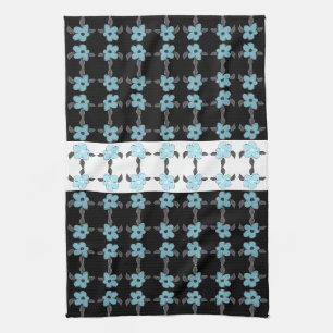 Blau mit Schwarz Geschirrtuch